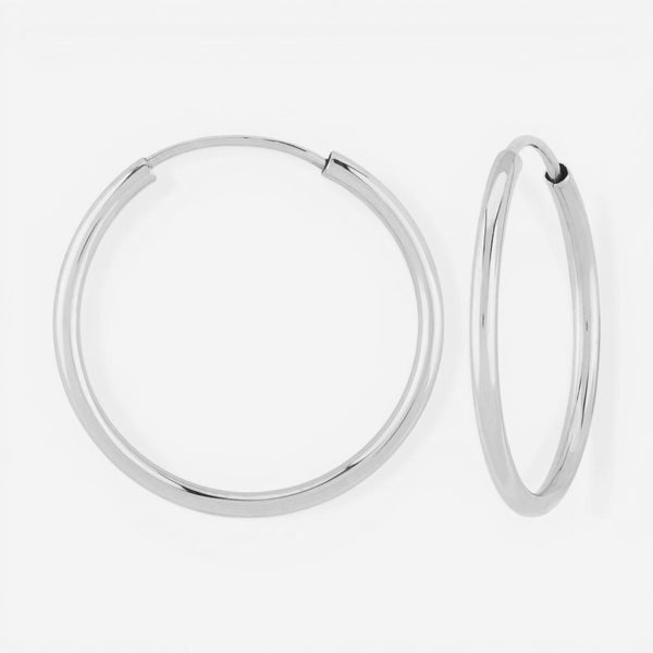 14K White Gold 20mm Hoop Earrings 03/286W - THE SOLIST