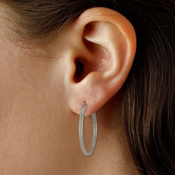 Ina Mar 14K White Gold Endless Hoop Earrings 03/286W