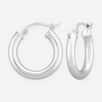 14K White Gold 18mm Hoop Hinged Earrings 03/321W