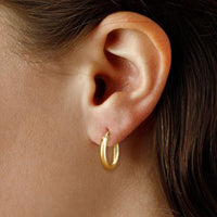 14K Yellow Gold 18mm Hoop Earrings 03/321