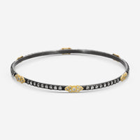 Armenta Old World 18K Yellow Gold & Blackened Sterling Silver Champagne Diamond Bangle Bracelet 03237