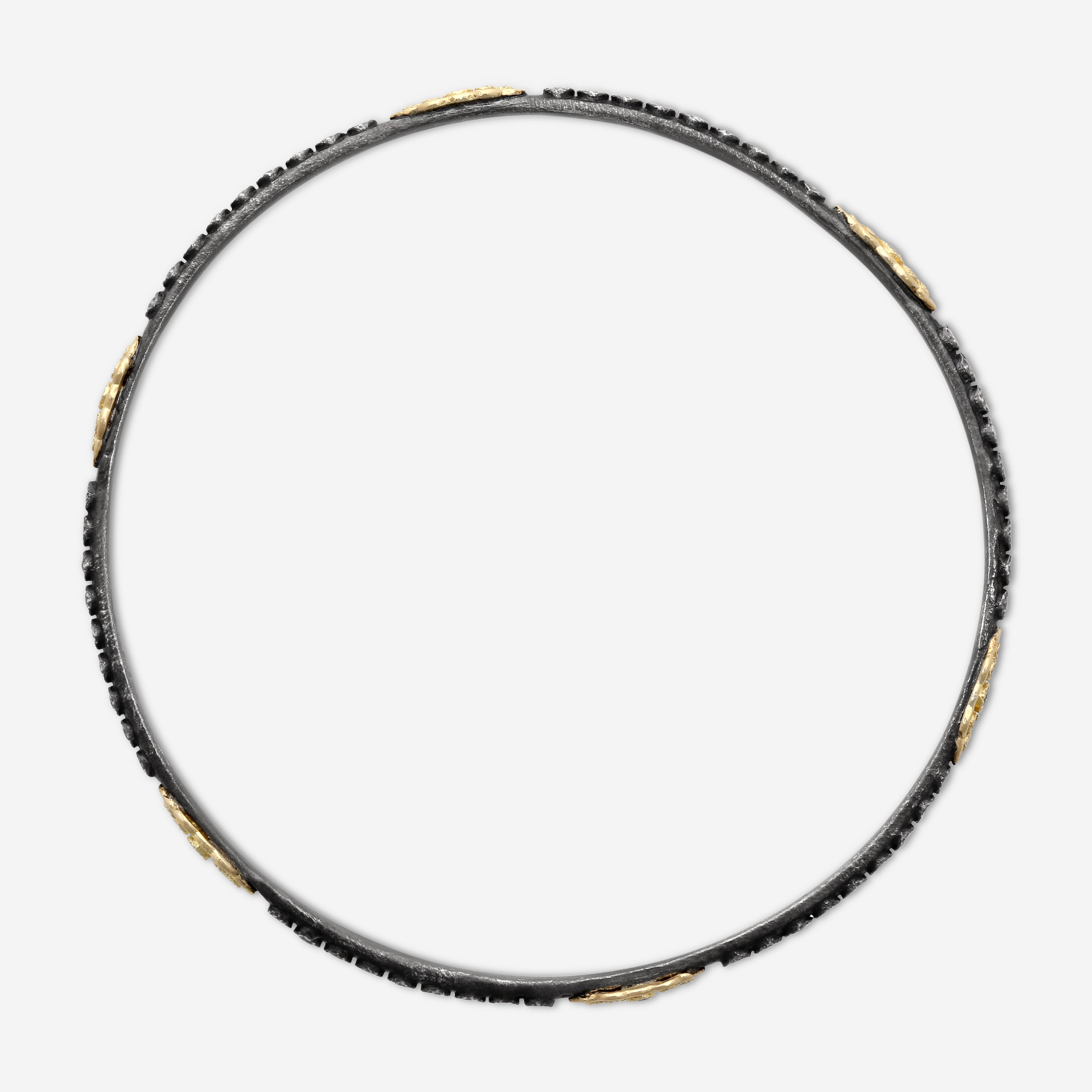 Armenta Old World 18K Yellow Gold & Blackened Sterling Silver Champagne Diamond Bangle Bracelet 03237