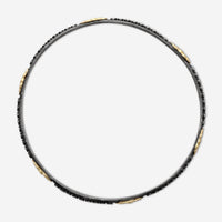 Armenta Old World 18K Yellow Gold & Blackened Sterling Silver Champagne Diamond Bangle Bracelet 03237