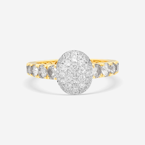 Crivelli Girodito 18K Yellow Gold Diamond Domed Oval Ring Sz. 6.75 035-R22687 - THE SOLIST