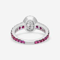 Crivelli 18K White Gold Ruby & Diamond Domed Oval Ring Sz. 6.75 035-R22687 - THE SOLIST