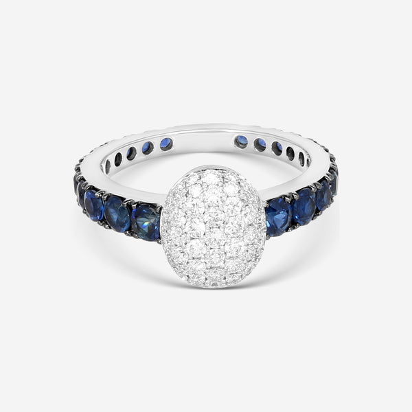 Crivelli Girodito 18K White Gold Sapphire & Diamond Ring Sz. 6.75 035-R22687