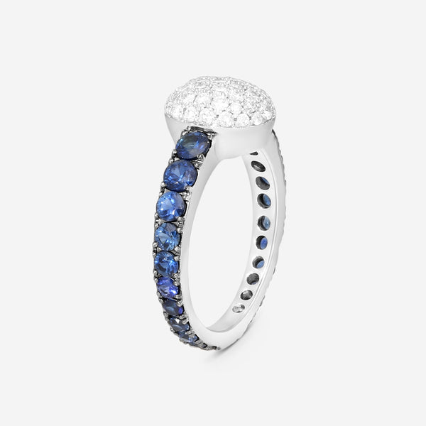Crivelli Girodito 18K White Gold Sapphire & Diamond Ring Sz. 6.75 035-R22687