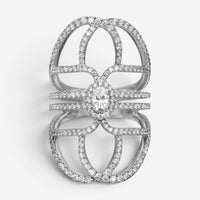 Messika New Amazone 18K White Gold Diamond Statement Ring Sz. 6.75 5469-WG-54