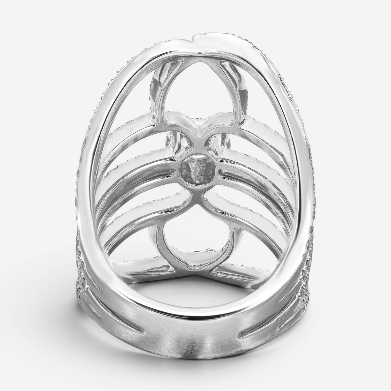 Messika New Amazone 18K White Gold Diamond Statement Ring Sz. 6.75 5469-WG-54