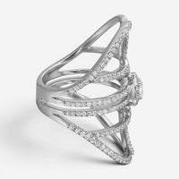Messika New Amazone 18K White Gold Diamond Statement Ring Sz. 6.75 5469-WG-54