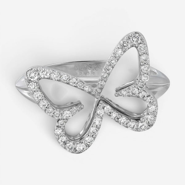 Messika Plaque Butterfly 18K White Gold Diamond Ring Sz. 6.5 04150-WG-53