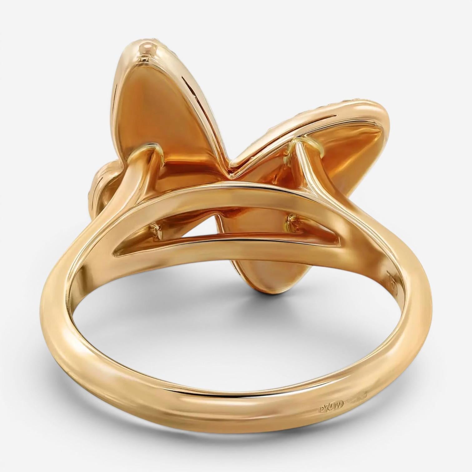Messika Plaque Butterfly 18K Rose Gold Diamond Ring Sz. 6 04150-PG-52
