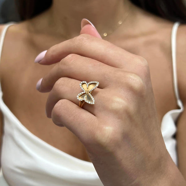 Messika Plaque Butterfly 18K Rose Gold Diamond Ring Sz. 6 04150-PG-52