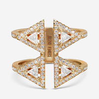 Messika Thea Toi & Moi 18K Yellow Gold Diamond Double Ring Sz. 7 06470-YG-54
