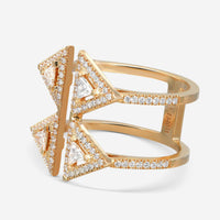 Messika Thea Toi & Moi 18K Yellow Gold Diamond Double Ring Sz. 7 06470-YG-54