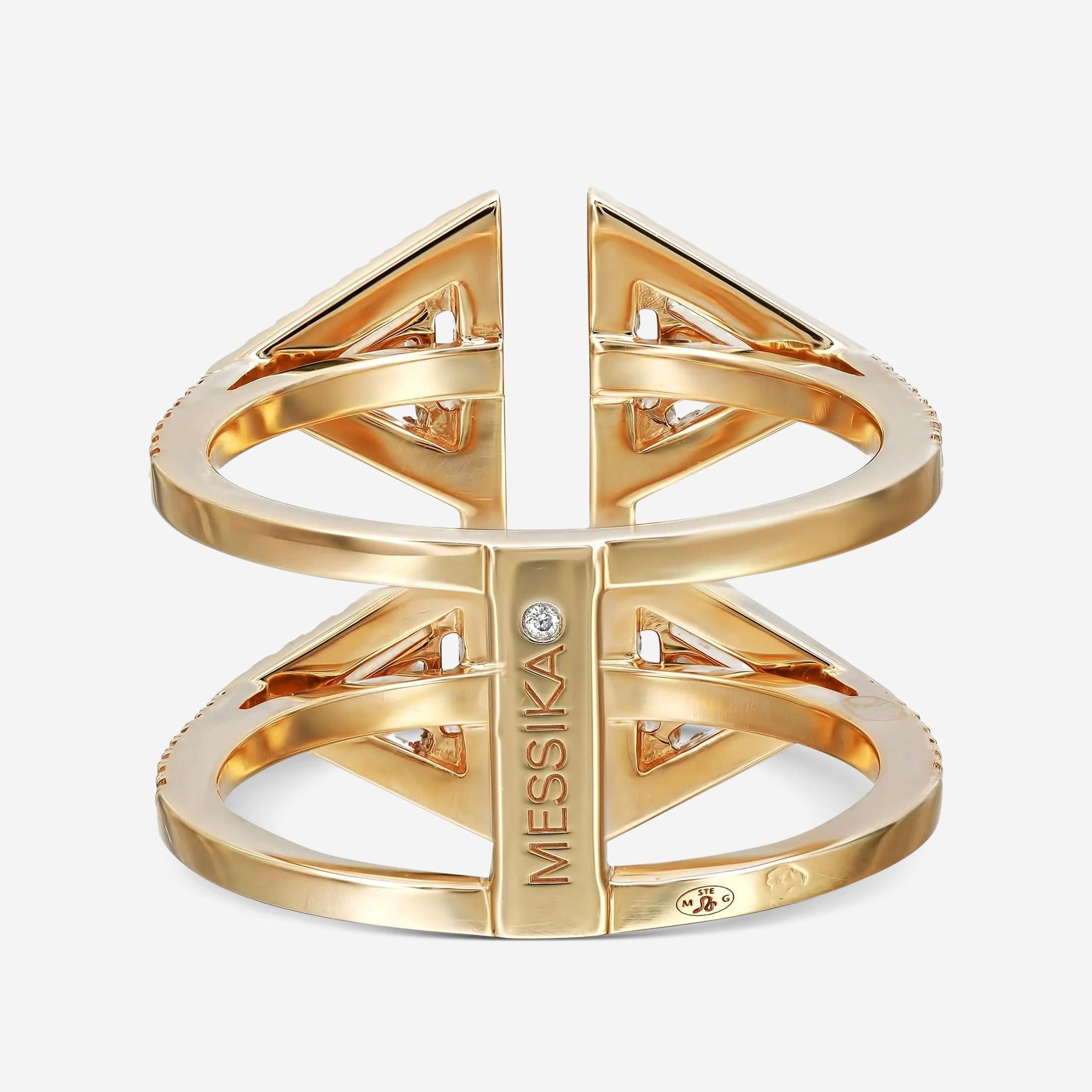 Messika Thea Toi & Moi 18K Yellow Gold Diamond Double Ring Sz. 7 06470-YG-54