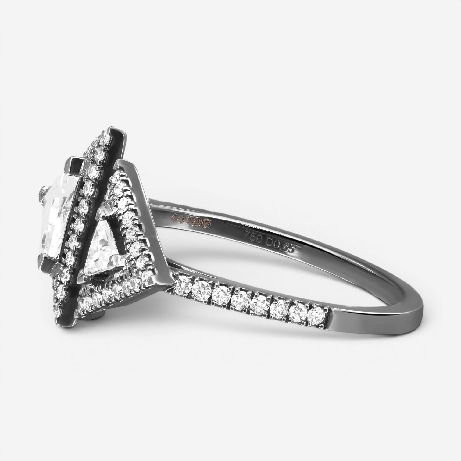 Messika Thea Toi & Moi 18K Blackened White Gold Diamond Ring Sz. 6.75 06500-0BG
