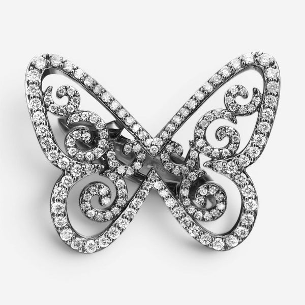 Messika Butterfly Arabesque 18K Blackened White Gold Diamond Ring Sz. 5.5 05095