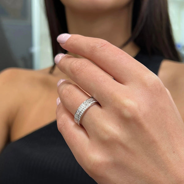 Messika Liz 18K White Gold Diamond Band Ring Sz. 6.5 V014261