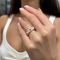 Messika Spiky 18K Yellow Gold Diamond Band Ring Sz. 6.5 05437-YG-53