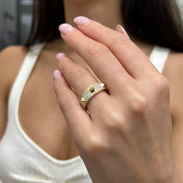 Messika Spiky 18K Yellow Gold Diamond Band Ring Sz. 6.5 05437-YG-53