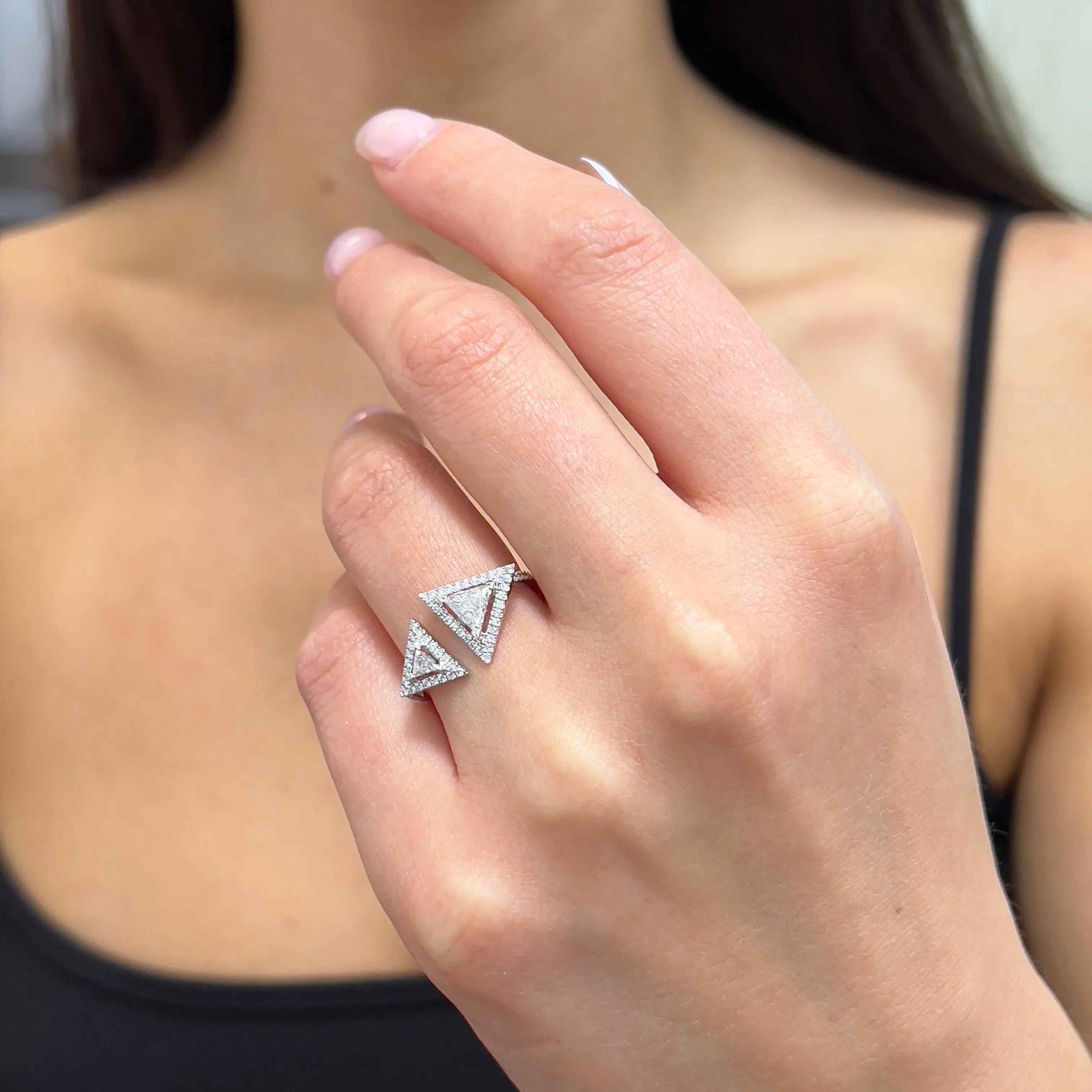 Messika Thea Toi & Moi 18K White Gold Diamond Ring Sz. 6 V014469