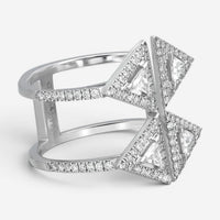 Messika Thea Toi & Moi 18K White Gold Diamond Double Ring Sz. 6 06470-WG-52