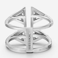 Messika Thea Toi & Moi 18K White Gold Diamond Double Ring Sz. 6 06470-WG-52