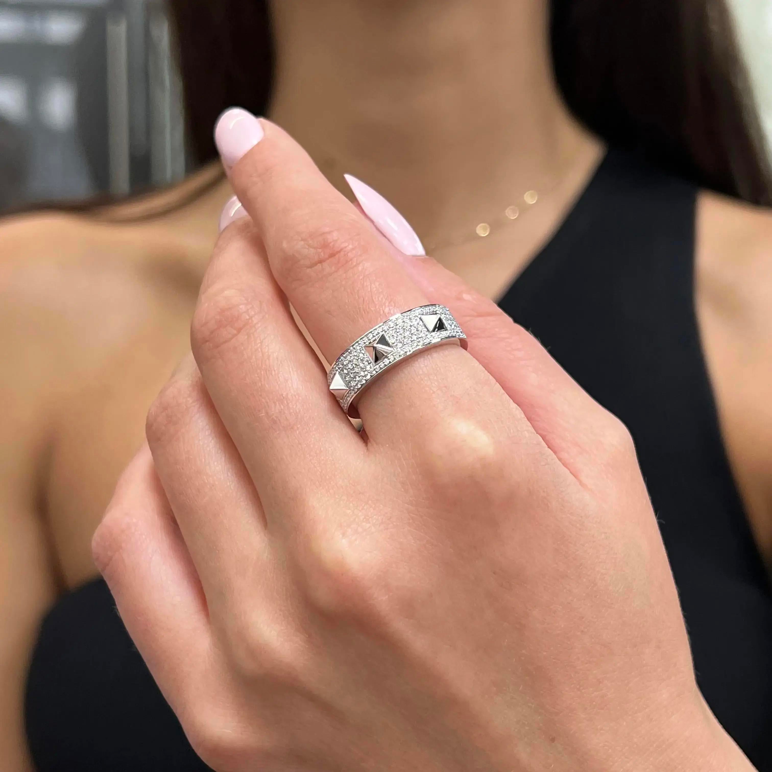 Messika Spiky 18K White Gold Diamond Band Ring Sz. 6.5 05437-WG-53