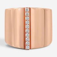 Messika Kate 18K Rose Gold Diamond Wide Band Ring Sz. 6.5 05767-PG-53