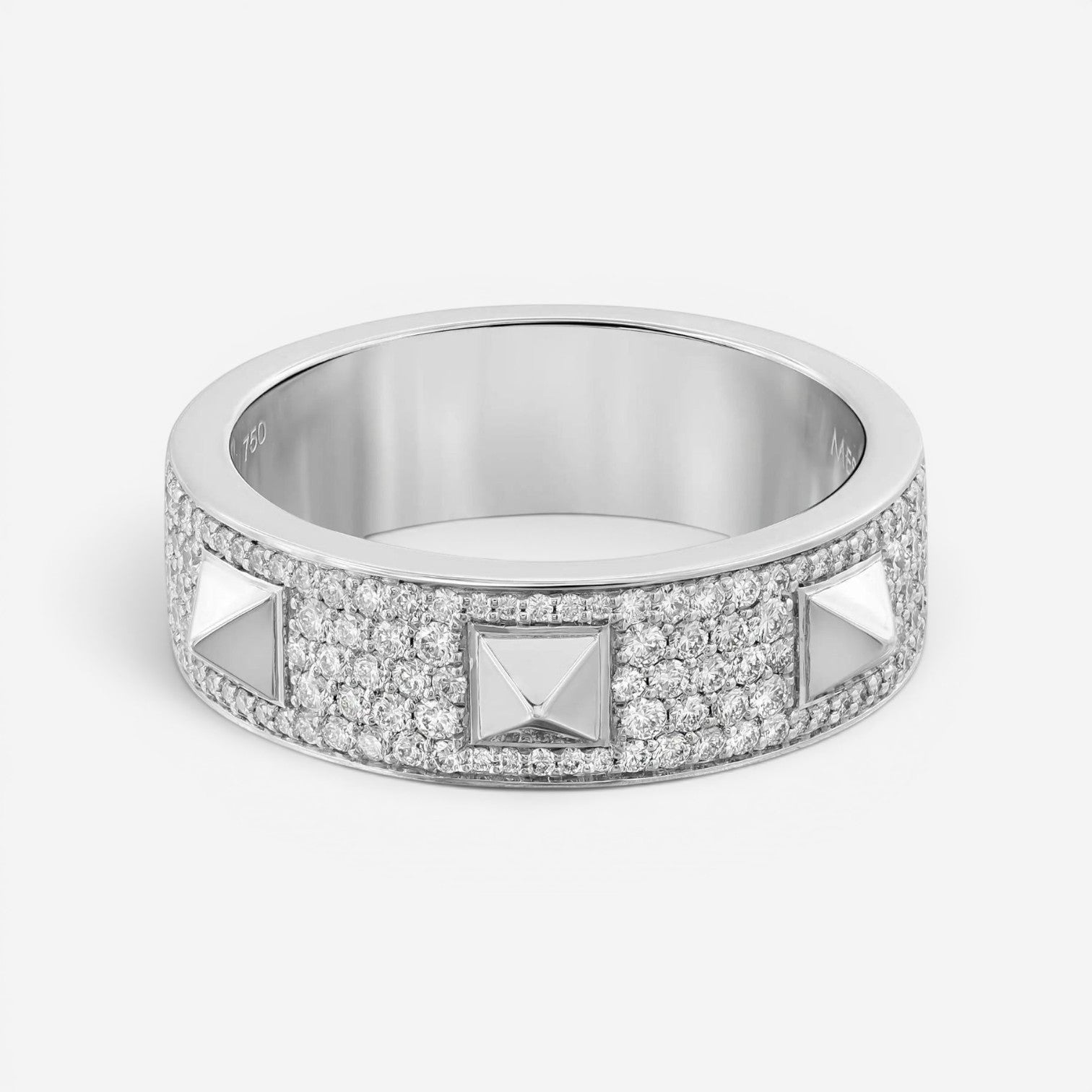 Messika Spiky 18K White Gold Diamond Band Ring Sz. 8.25 05437-WG-57