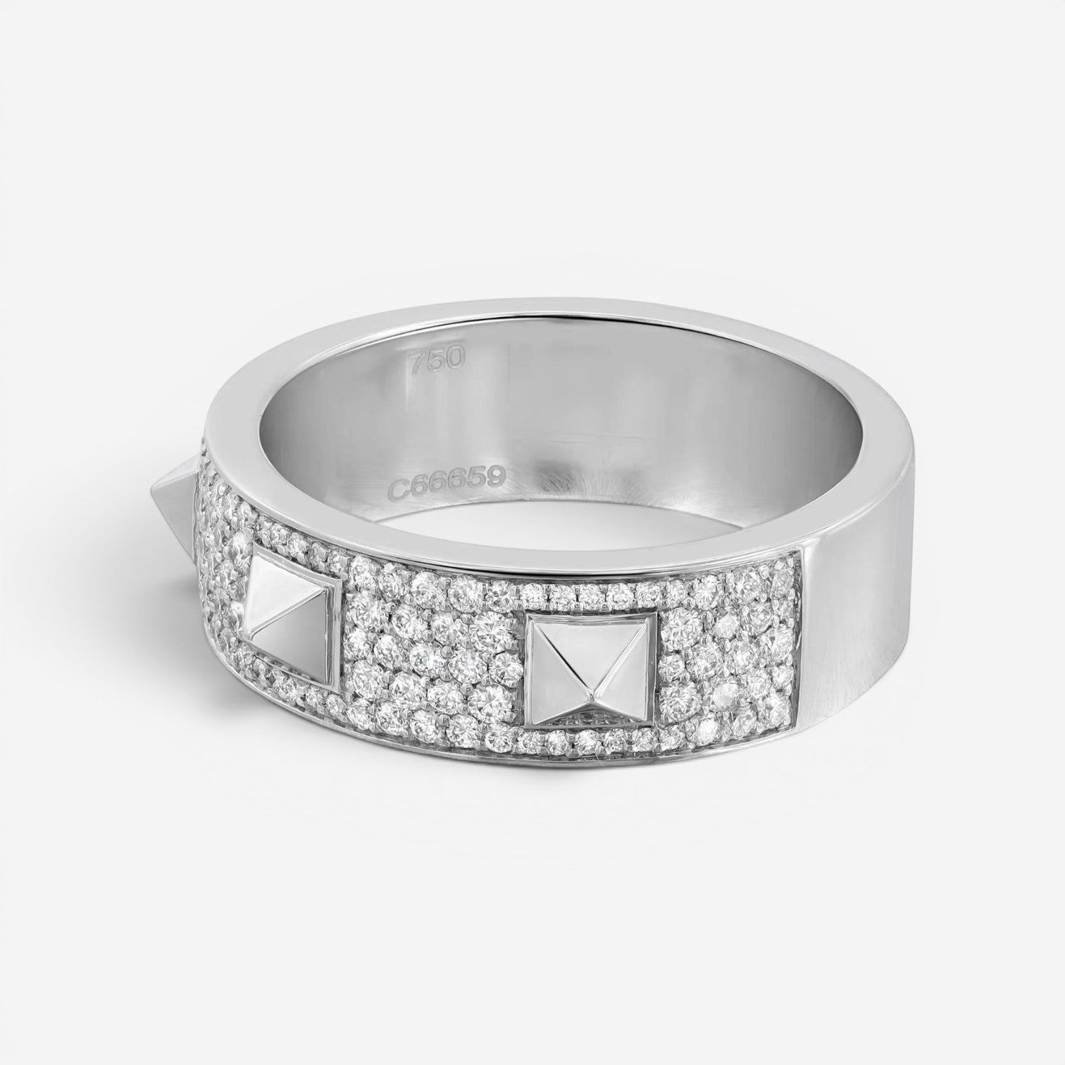 Messika Spiky 18K White Gold Diamond Band Ring Sz. 8.25 05437-WG-57