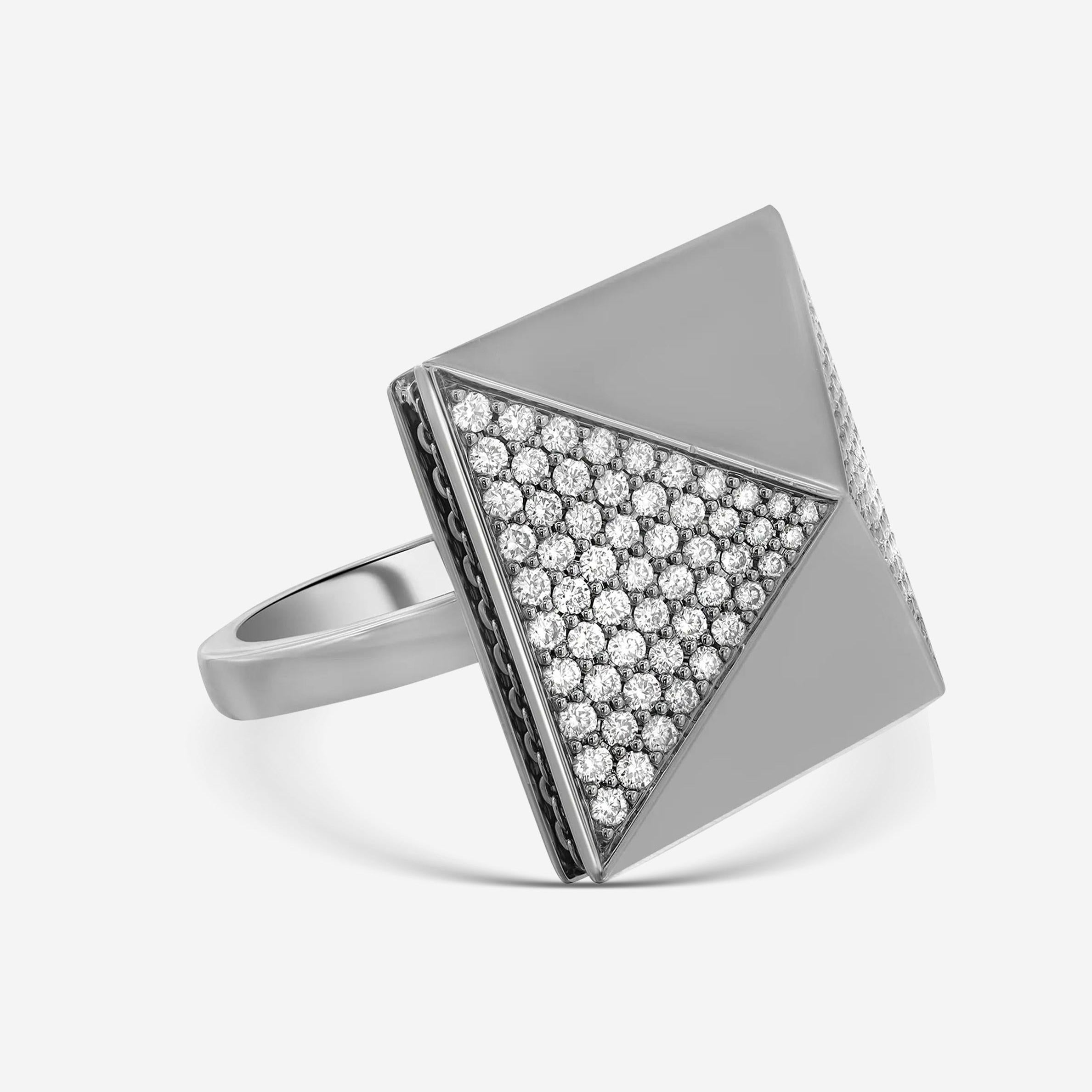 Messika Spiky 18K Blackened White Gold Diamond Cocktail Ring Sz. 6.5 05640-BG-53