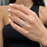Messika Faith 18K White Gold Diamond Hamsa Ring Sz. 6.25 04465-WG-53