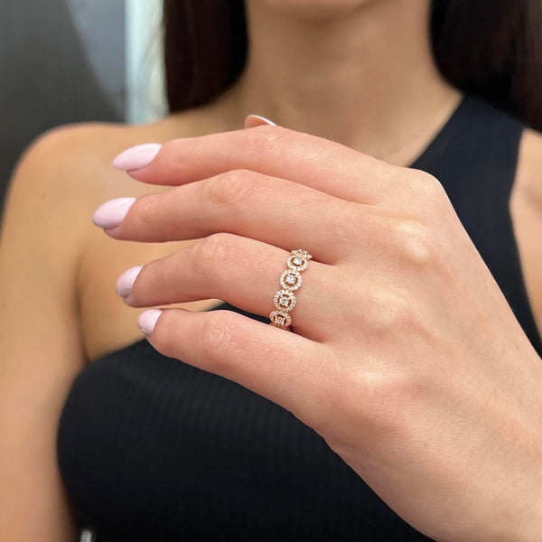 Messika All Joy 18K Rose Gold Diamond Band Ring Sz. 7.25 05495-PG-55