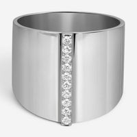 Messika Kate 18K White Gold Diamond Wide Band Ring Sz. 7 05767-WG-54