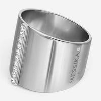 Messika Kate 18K White Gold Diamond Wide Band Ring Sz. 7 05767-WG-54