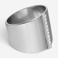 Messika Kate 18K White Gold Diamond Wide Band Ring Sz. 7 05767-WG-54