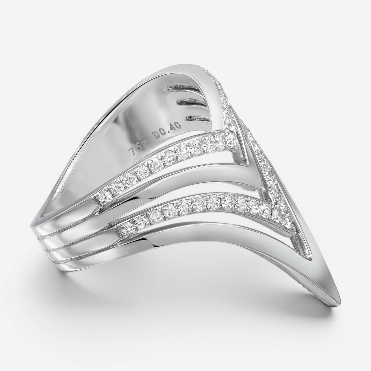 Messika Queen V 18K White Gold Diamond Ring Sz. 6 05783-WG-52