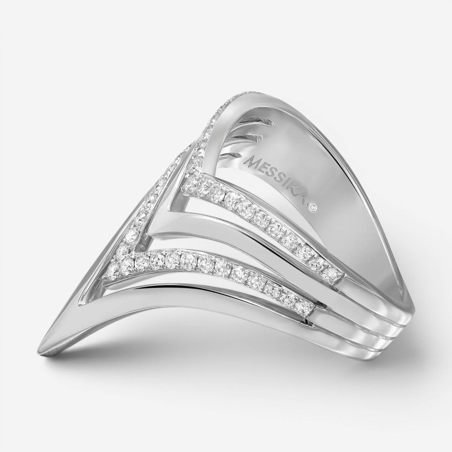 Messika Queen V 18K White Gold Diamond Ring Sz. 6 05783-WG-52