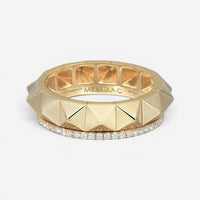 Messika Spiky Gatsby 18K Yellow Gold Diamond Band Ring Sz. 6.25 05647-YG-52