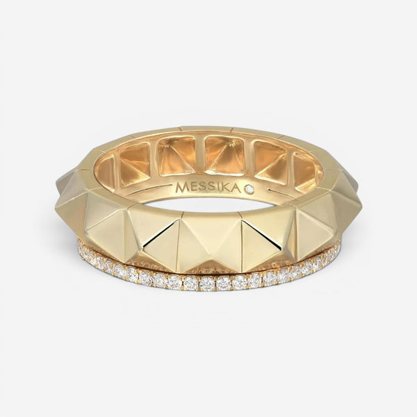 Messika Spiky Gatsby 18K Yellow Gold Diamond Band Ring Sz. 6.25 05647-YG-52