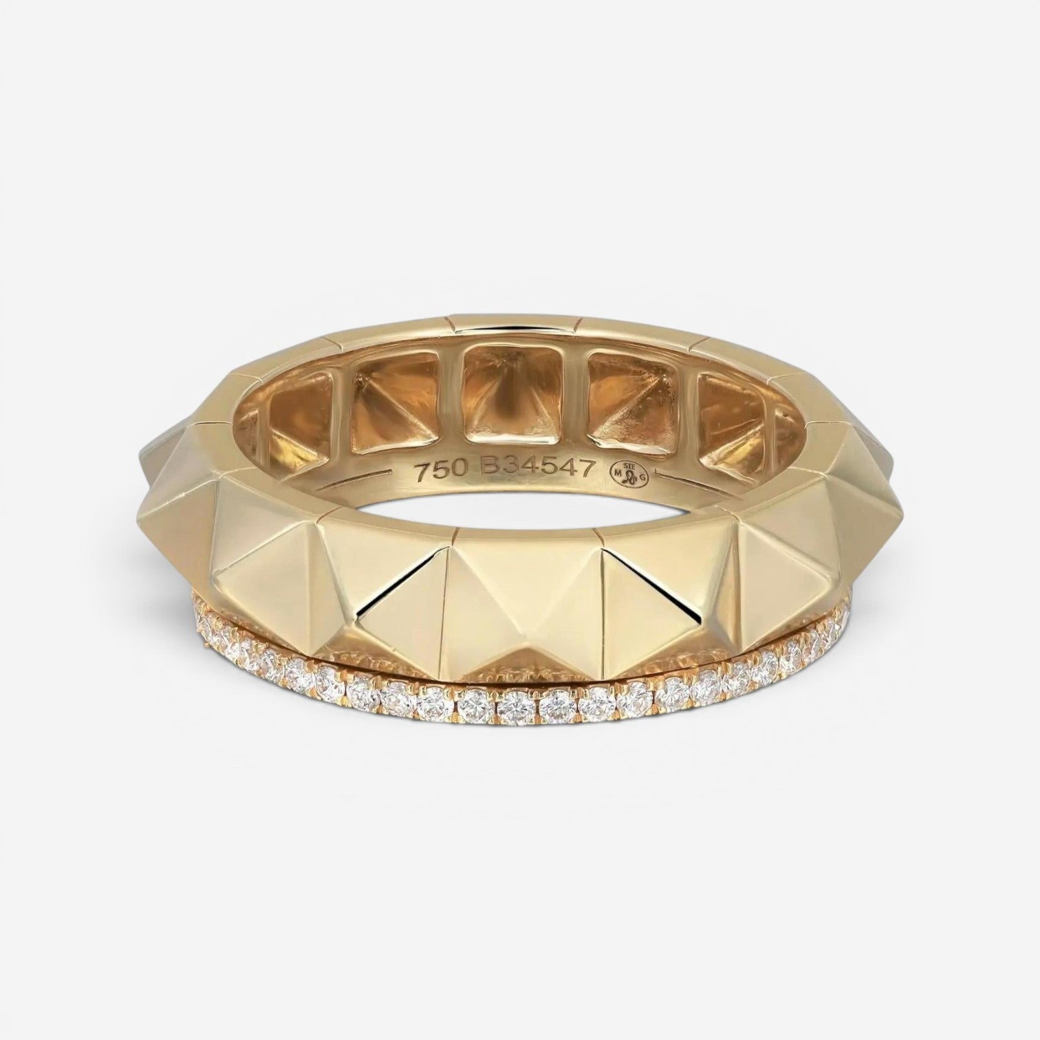 Messika Spiky Gatsby 18K Yellow Gold Diamond Band Ring Sz. 6.25 05647-YG-52