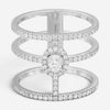 Messika Glam'Azone 18K White Gold Diamond Wide Band Ring Sz. 6.5 04871-WG-53