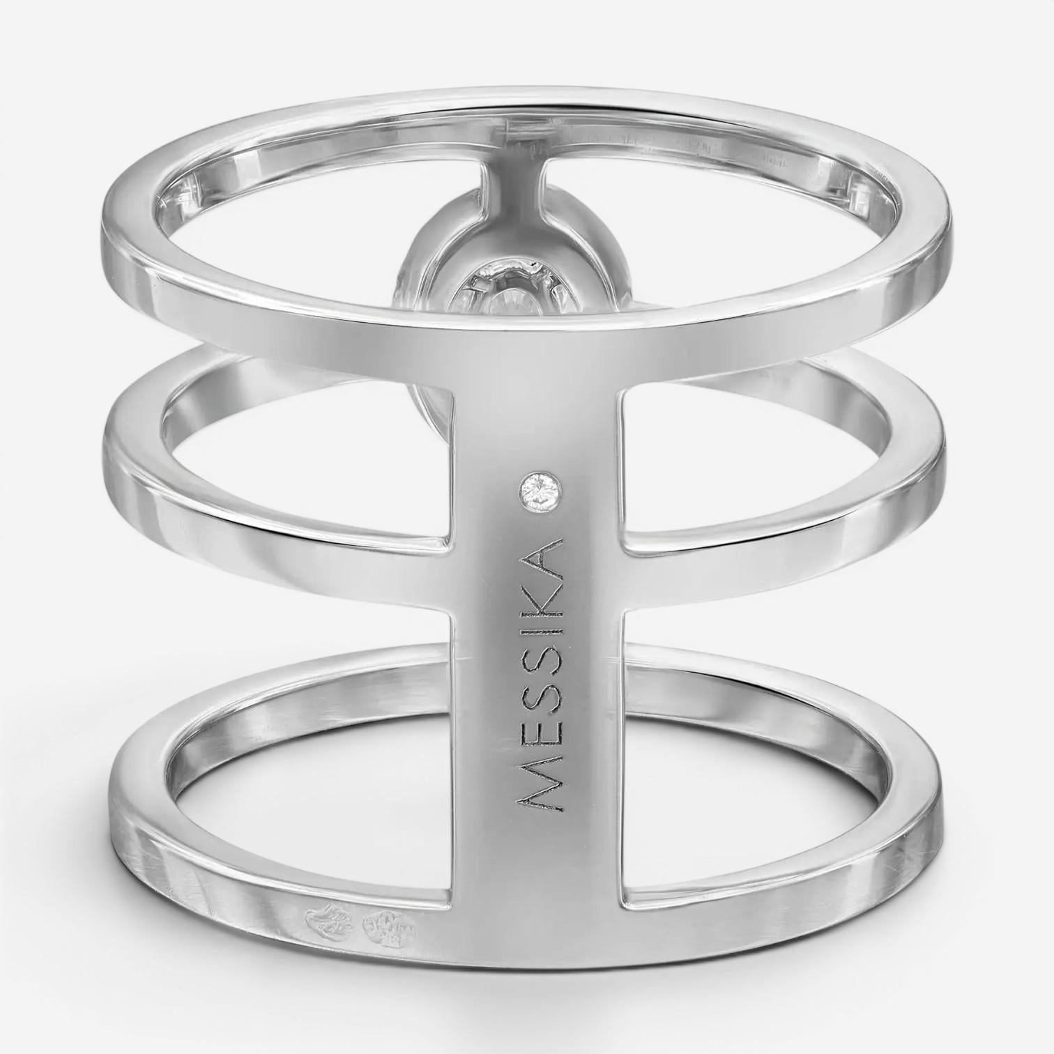 Messika Glam'Azone 3 Row 18K White Gold Diamond Band Ring Sz. 6.5 06312-WG-53