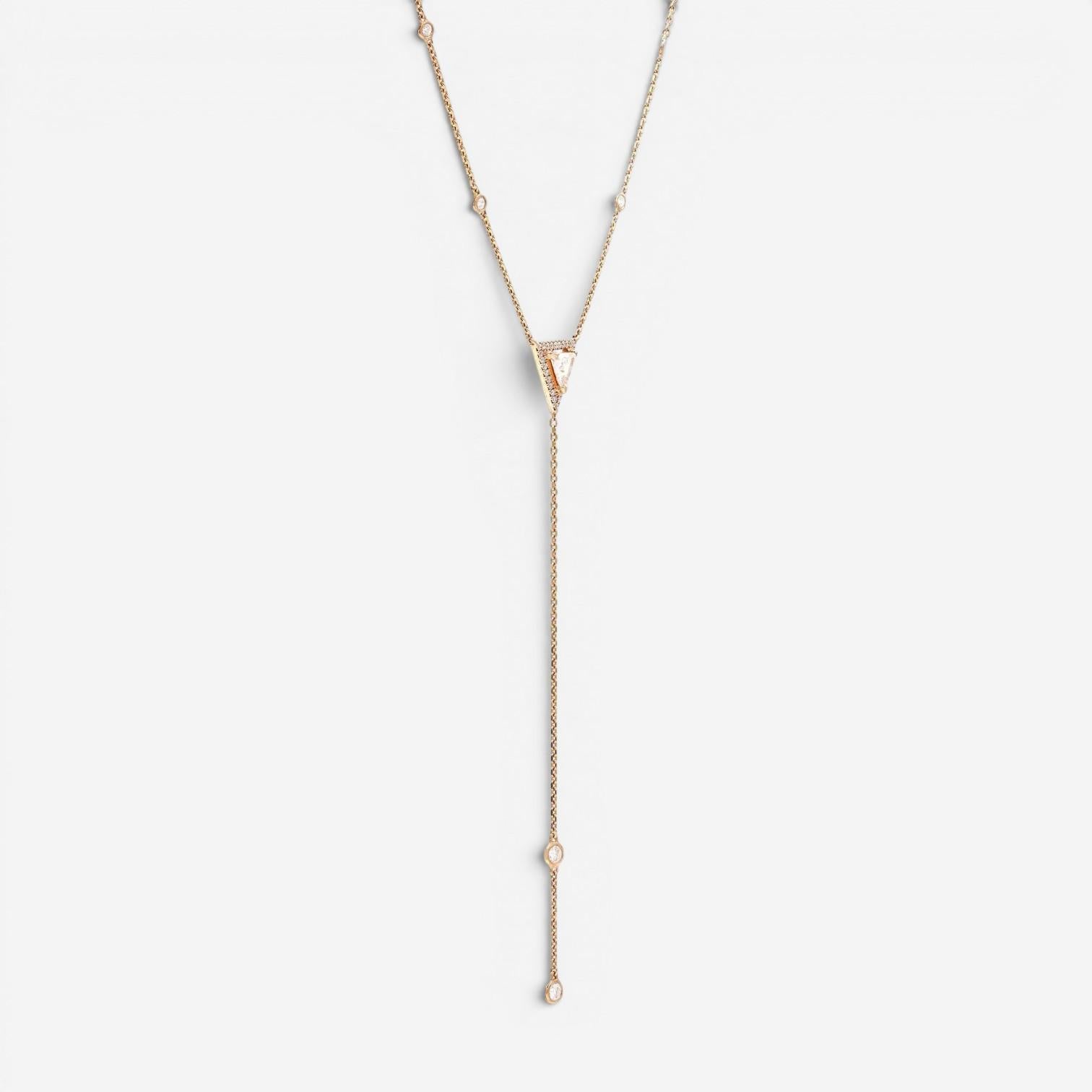 Messika Cravate Thea 18K Rose Gold Diamond Lariat Necklace 06467-PG