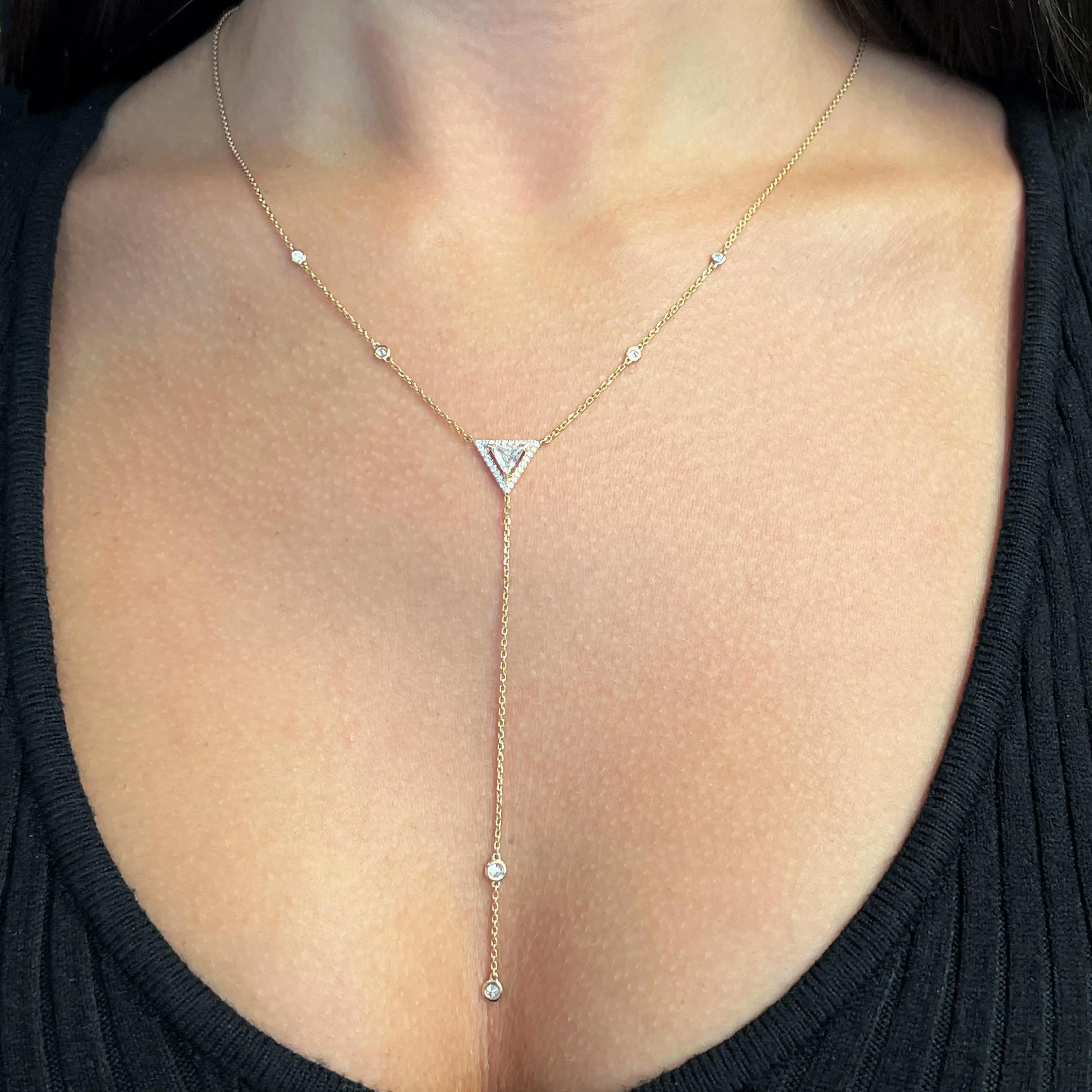 Messika Cravate Thea 18K Rose Gold Diamond Lariat Necklace 06467-PG