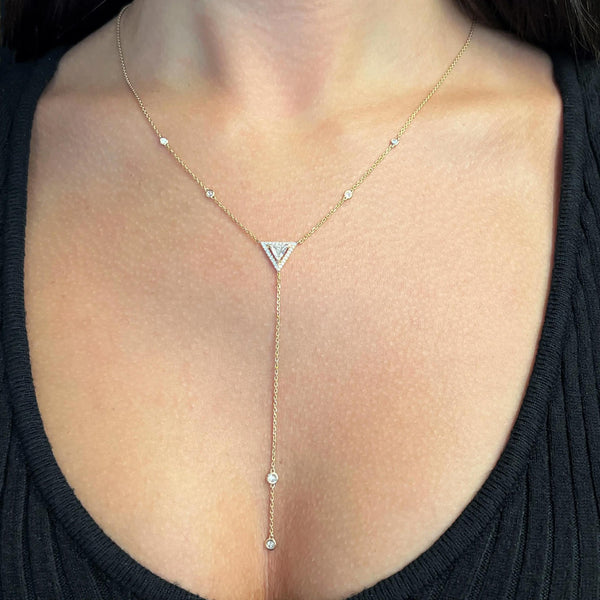 Messika Cravate Thea 18K Rose Gold Diamond Lariat Necklace 06467-PG