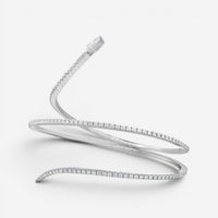 Messika Snake Skinny 18K White Gold Diamond Wrap Cuff Bracelet 05335-WG-M