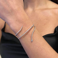 Messika Snake Skinny 18K White Gold Diamond Wrap Cuff Bracelet 05335-WG-M